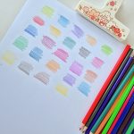 آزمایش رنگ مداد رنگی روی کاغذ سفید