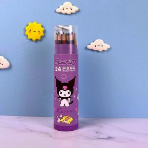 مداد رنگی 24 رنگ استوانه ای (تراش دار ) کد 3456 (کرومی ملودی سنامورول)