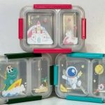 ظرف غذا استیل دو قسمته با درب واشردار