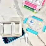 جنس بدنه استیل مقاوم ظرف غذا دو قسمته