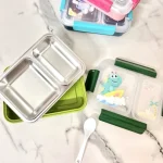 جنس بدنه استیل مقاوم ظرف غذا دو قسمته