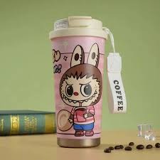 تراول ماگ استیلی طرح لبوبو caka coffee cup کد 1724