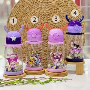 kuromi Water Bottle with Straw for Kids 867