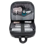 نمای باز شدهی داخل کوله BANGE با جای وسایل دیجیتال