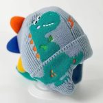 کلاه بامزه دایناسوری کودک با رنگ طوسی