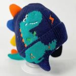 کلاه بامزه دایناسوری کودک با رنگ سورمه ای