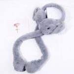 گوشگیر نرم از جنس پلیاستر با شال همرنگ طوسی