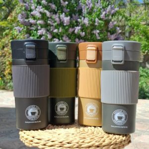 تراول ماگ دور سیلیکونی Tomotree کافه استایل کد 7658