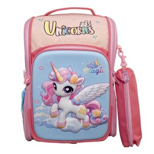 کیف کوله مدرسه دخترانه طرح اسب تک شاخ کد 9892