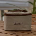 کیف برزنتی کرم لانچ باکس با دسته محکم و عایق حرارتی