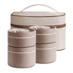 لانچ باکس ۴ تکه استیل دوجداره با کیف برزنتی عایقدار