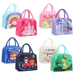 کیف غذا سه‌بعدی با رنگ‌بندی شاد