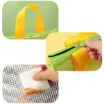 جزئیات زیپ نرم و دسته مقاوم کیف غذای HAPPY DAY