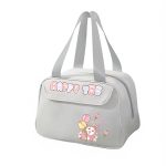 کیف ظرف غذای Happy Too رنگ طوسی با جنس برزنتی و آستر آلومینیومی