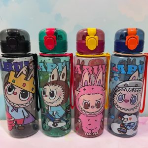 قمقمه لبوبو شفاف با طراحی استوانهای و رنگهای جذاب