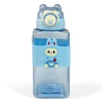 قمقمه نی‌دار مربعی لبوبو با طراحی خرسی فانتزی رنگ آبی