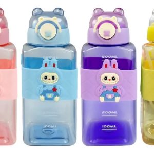 قمقمه لبوبو با بند قابلحمل در چهار رنگ آبی، زرد، صورتی و بنفش