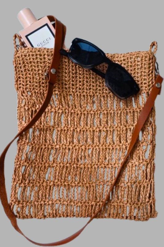 وسایل مورد نیاز برای بافت کیف با نخ رافیا