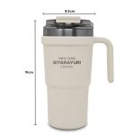 ابعاد تراول ماگ سیتارایوری با کف باریک مناسب قرارگیری در جا لیوانی ماشین