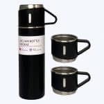 فلاسک کادویی سه کاپ استیل دوجداره ظرفیت ۵۰۰ میلی‌لیتر