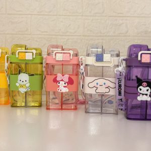 قمقمه دو مخزنه کرومی و دوستان با طراحی کودکانه و بدنه نشکن