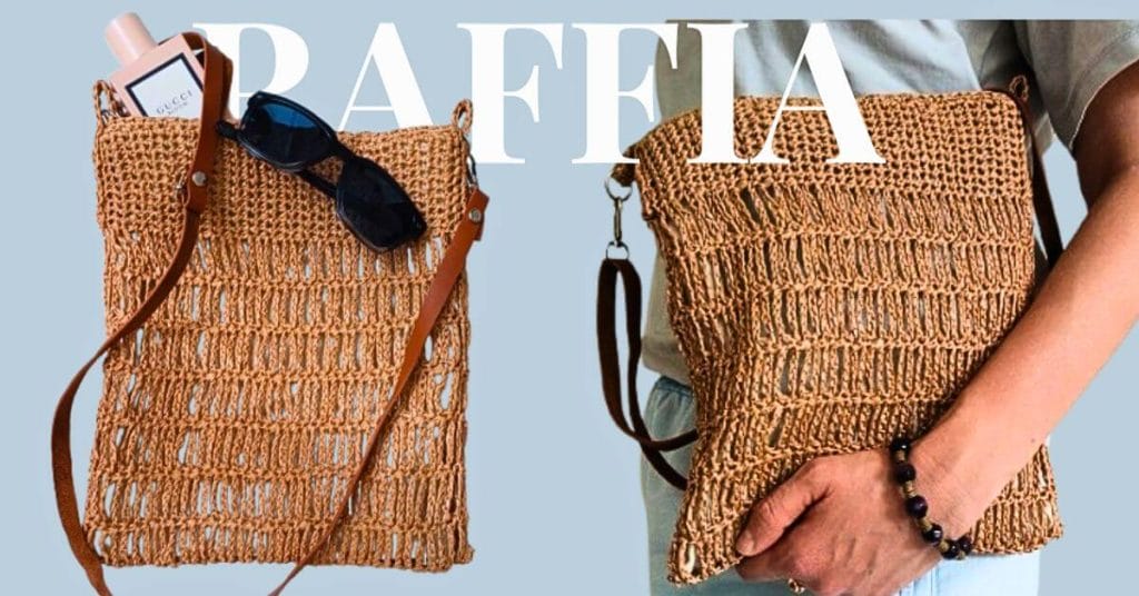 آموزش بافت کیف با نخ رافیا - ساخت کیف حصیری رافیا دست‌ساز با قلاب‌بافی