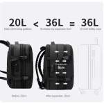 کوله پشتی مسافرتی BANGE 3028 با قابلیت افزایش ظرفیت از ۲۲ به ۳۵ لیتر