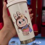 Labubu Travel Mug با بدنه استیل ضدزنگ و درب دوحالته ضدنشت