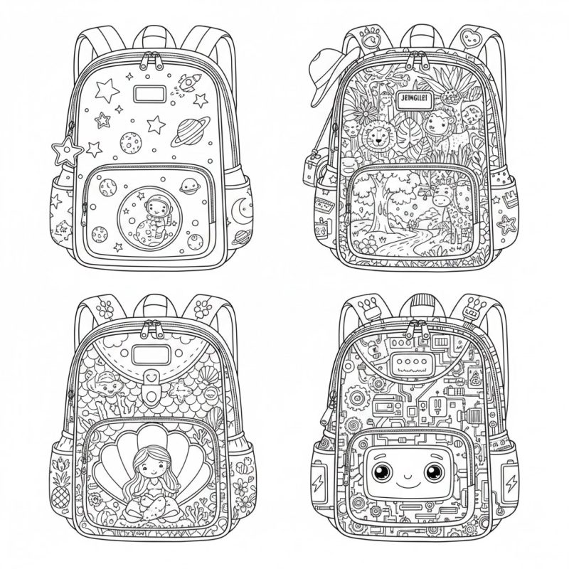 نمونه طرح های آماده برای نقاشی کیف مدرسه (هدیه دلرو)