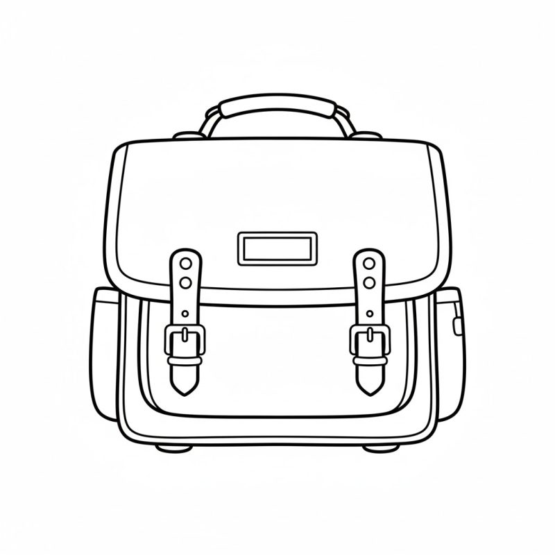 نمونه طرح آماده نقاشی کیف دستی مدرسه  ساده