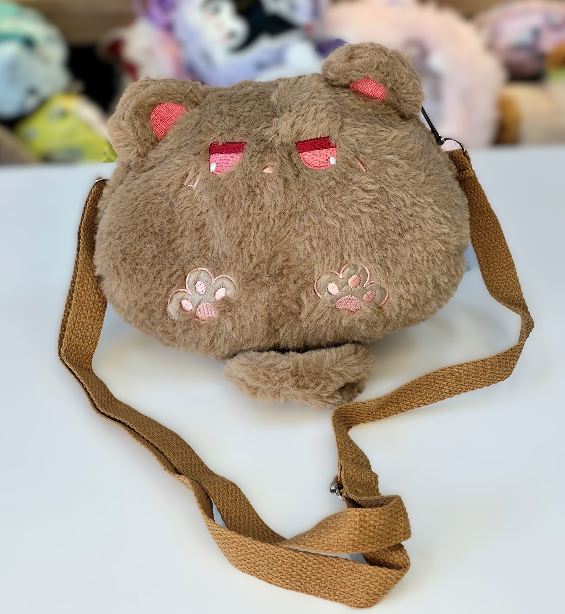 کیف گربه پشمالوی گرد کد 06399 قهوه ای