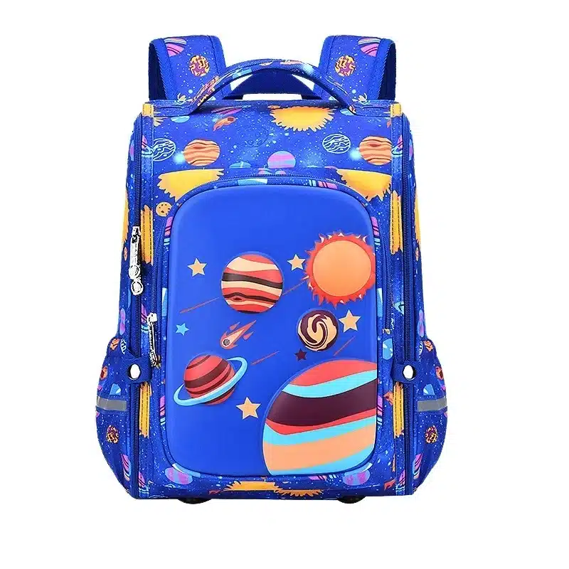 کوله پشتی مدرسه طرح سیارات آبی رنگ کد 00333