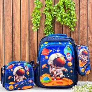 کوله پشتی همراه کیف تغذیه و جامدادی فضانورد کد 65583