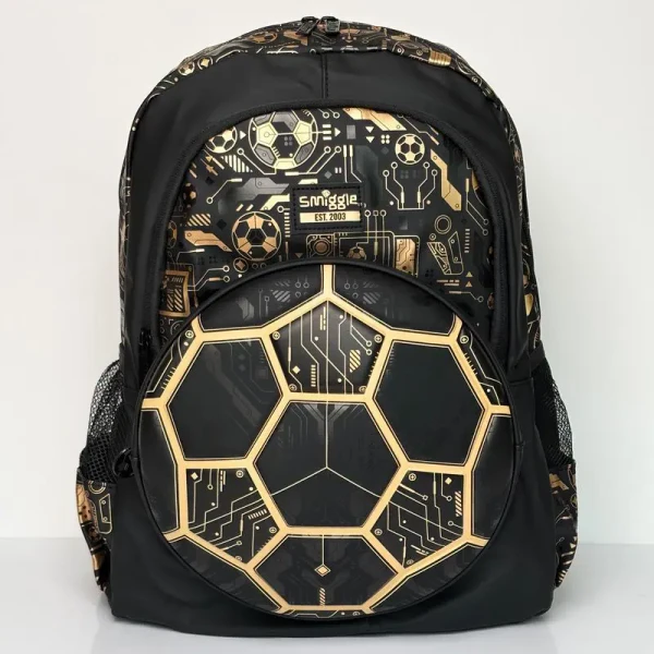 کوله پسرانه برند اسمیگل طرح توپ طلایی کد Smiggle 1014 اصل